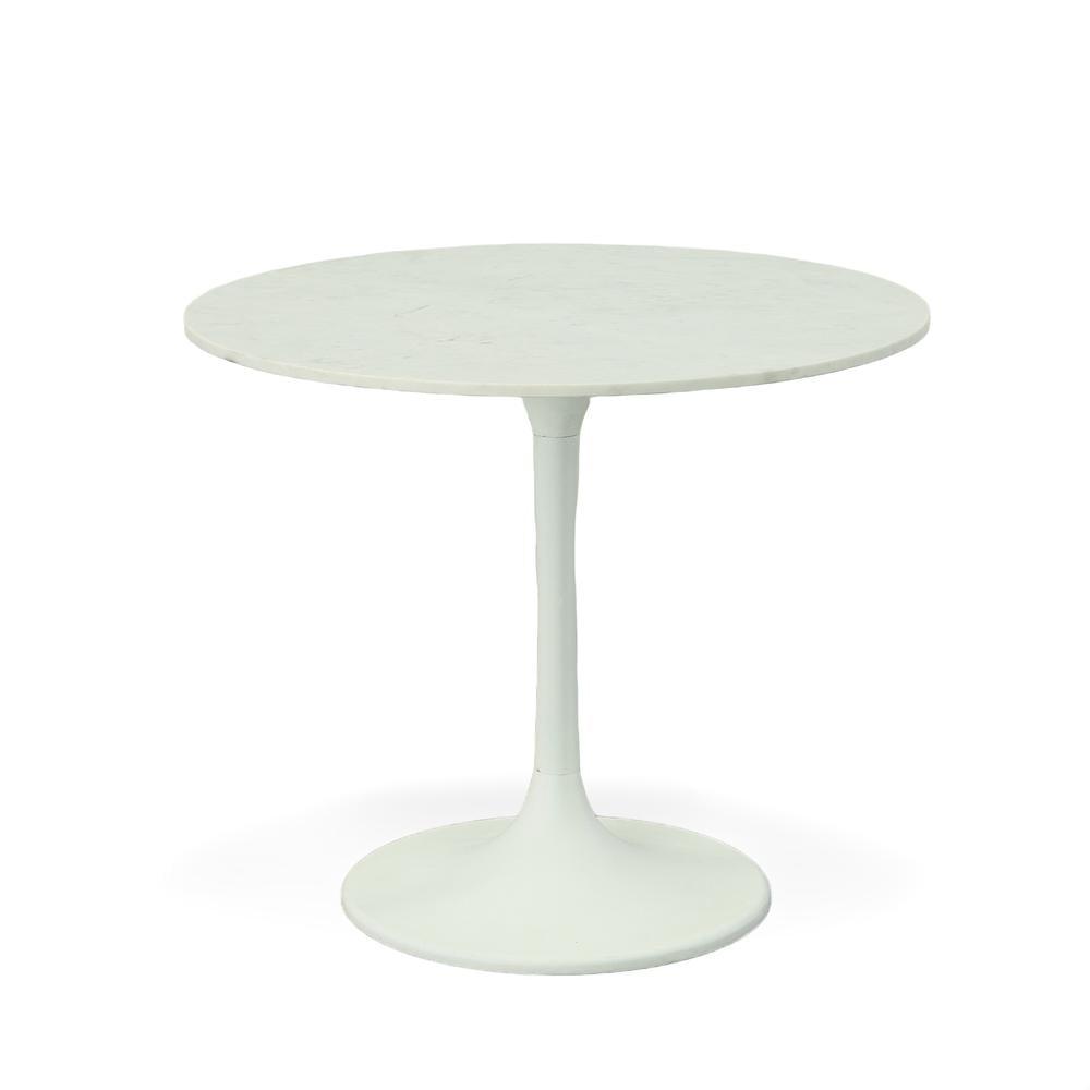 Carolina Living 36" Zaha Round Marble Top Dining Table