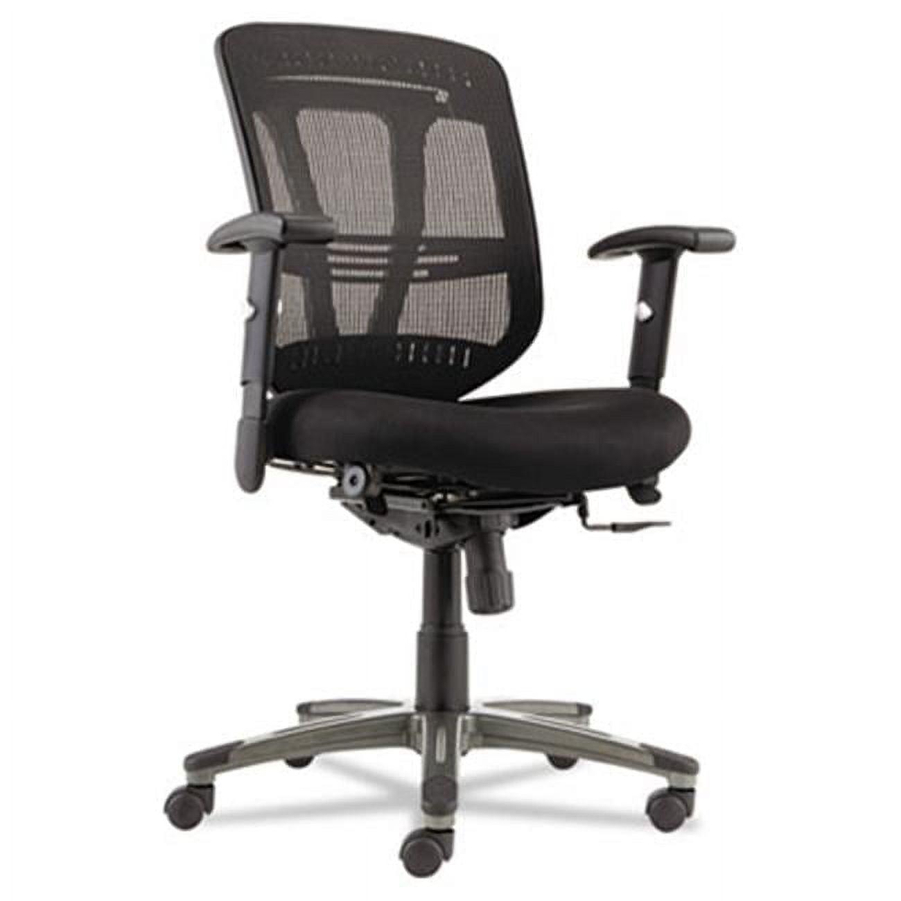 Adjustable Black Mesh Mid-Back Office Chair with Arms