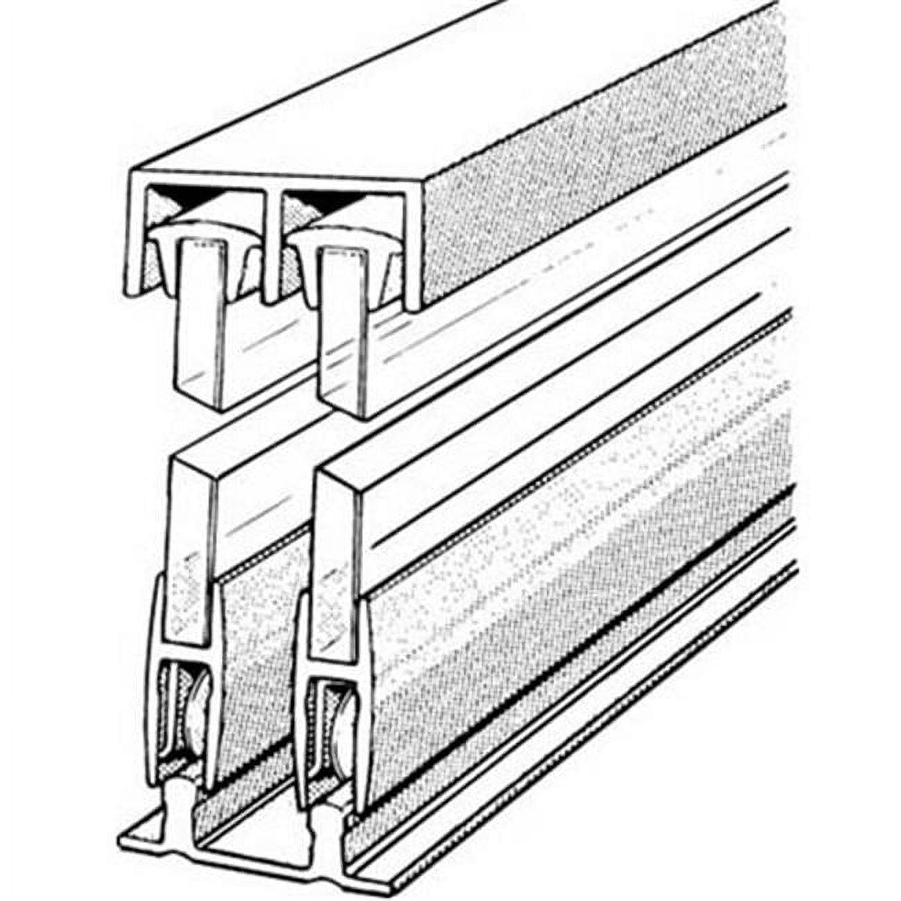 36" Satin Aluminum Sliding Glass Door Track System