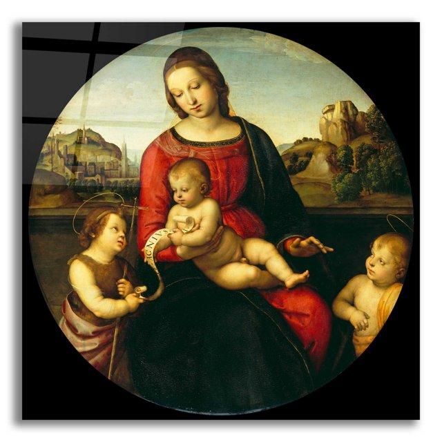 Astoria Grand 'Madonna with Child, St. John and a Child Saint' by Raphael, Metal Wall Art