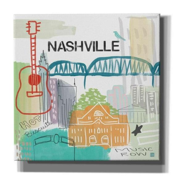 Epic Art 'Nashville' by Linda Woods, Acrylic Glass Wall Art, 12"x12"