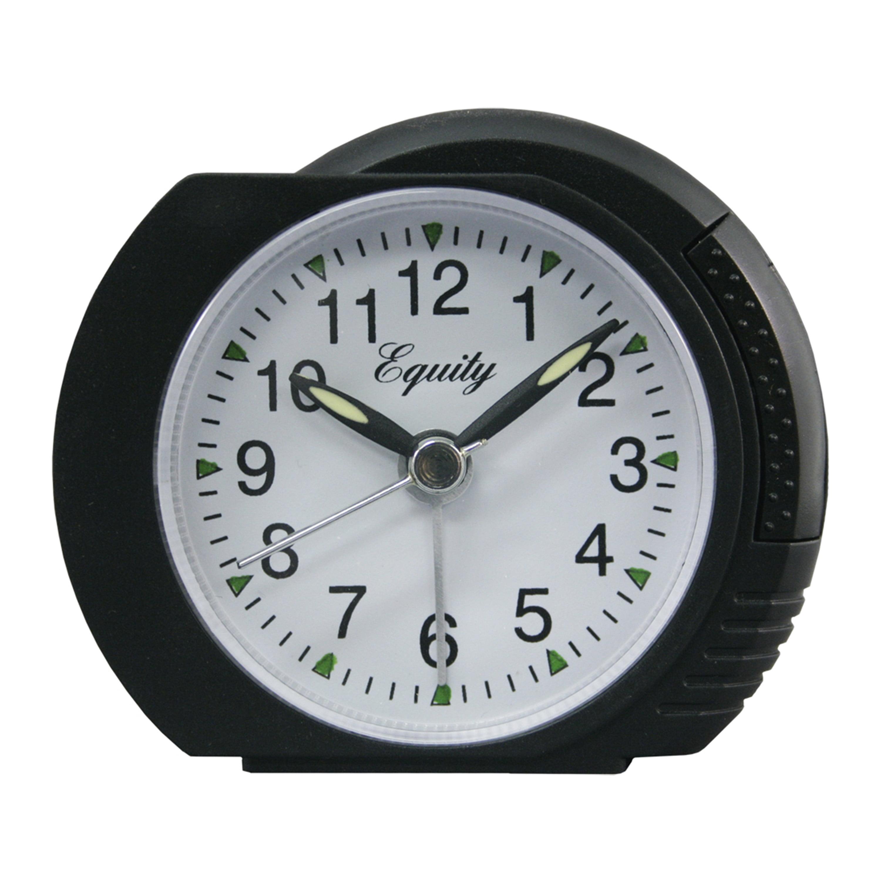 Equity Black Analog Alarm Clock with Luminous Hands