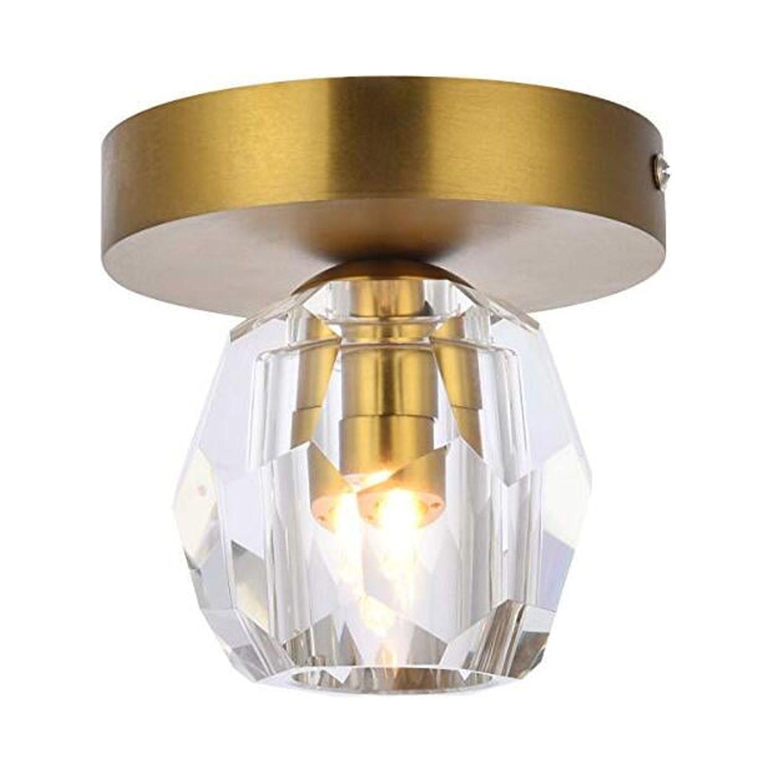 Eren Gold and Crystal LED Flush Mount Light