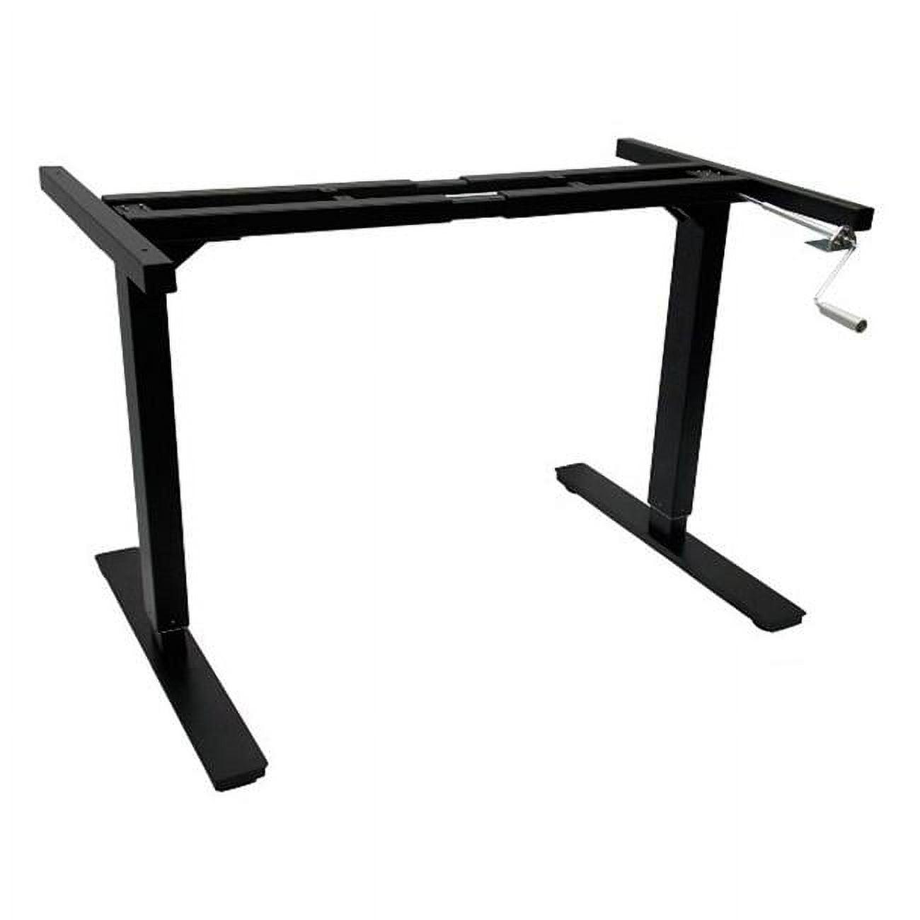 Black Adjustable Height Crank Desk with Metal Frame