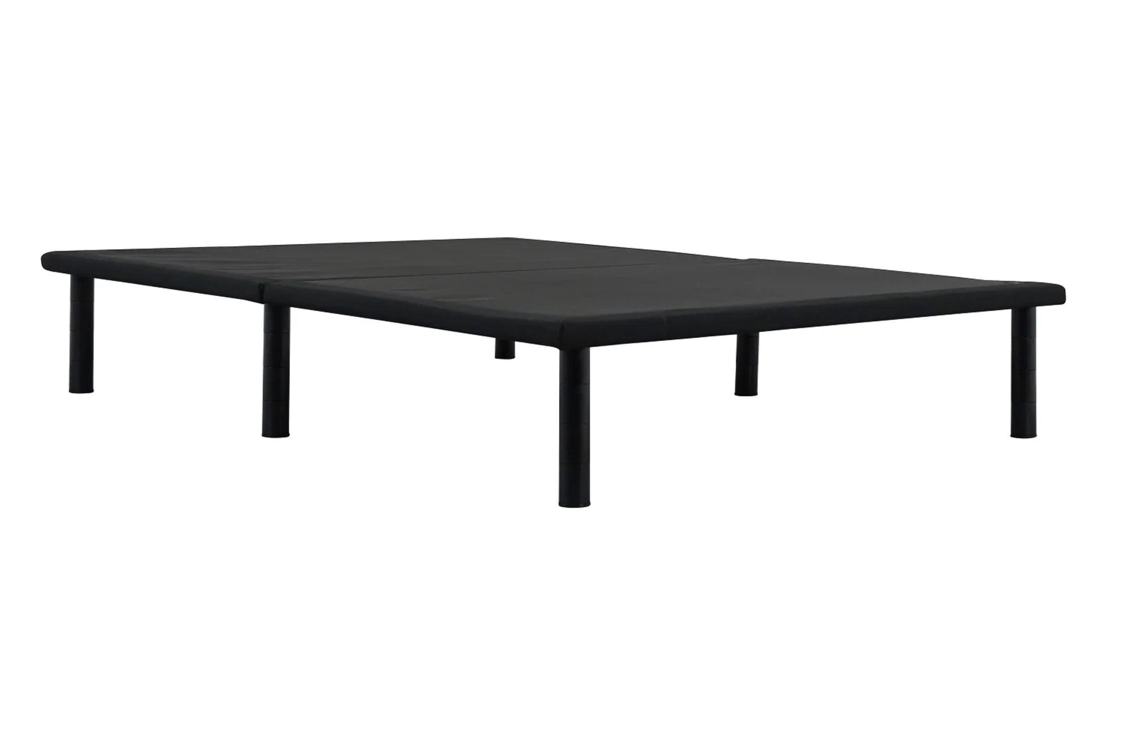 ErgoPlatform Black Metal Full Bed Frame with Adjustable Legs