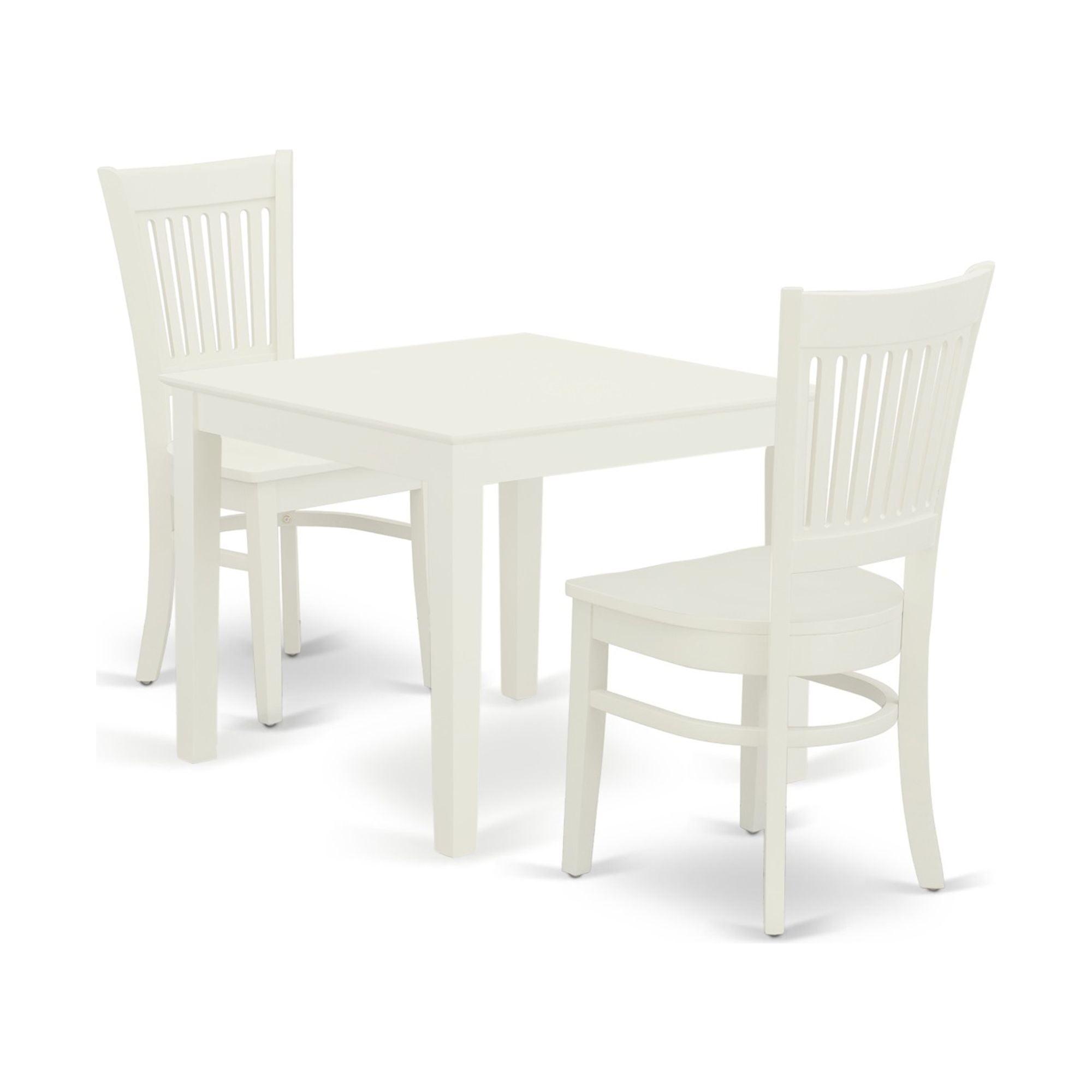 Linen White 3-Piece Rubber Wood Dining Set