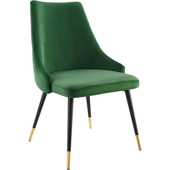 Modway Adorn Tufted Performance Velvet Accent Dining Side Chair, Emerald