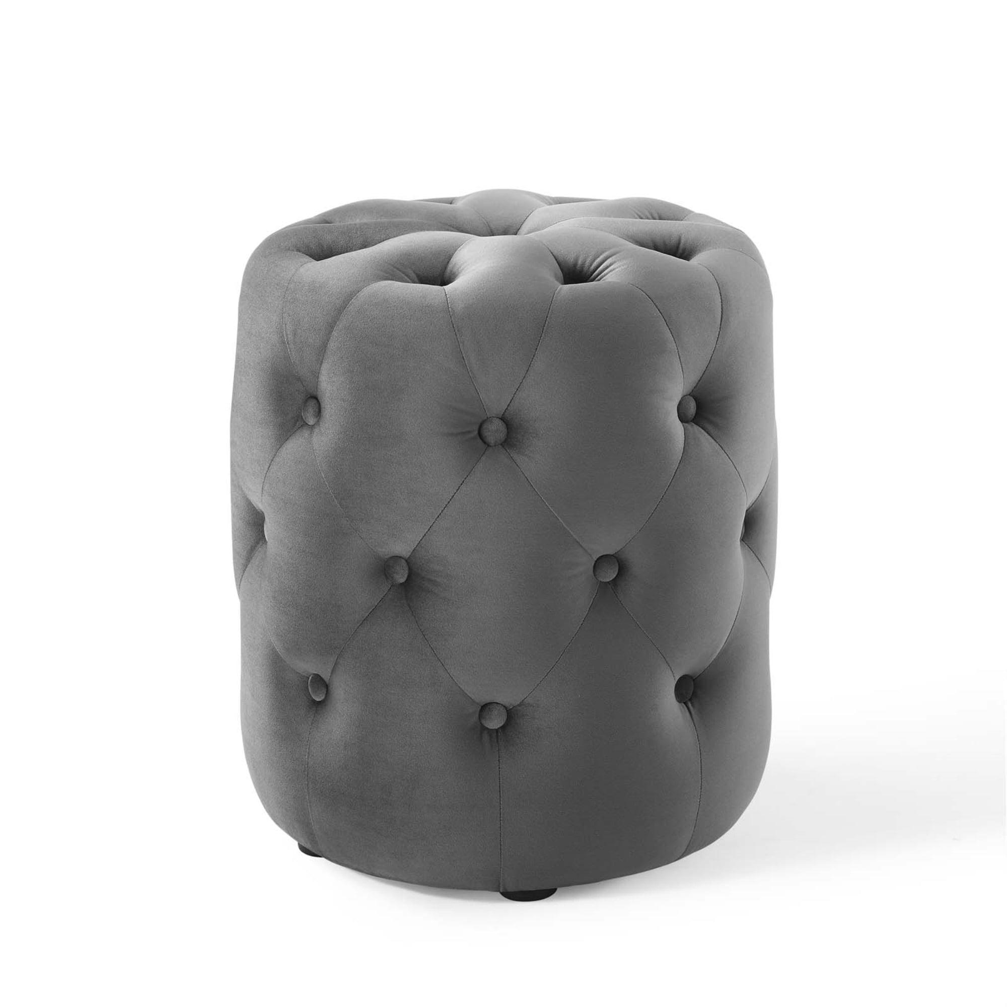 Modway Amour Tufted Button Round Performance Velvet Ottoman