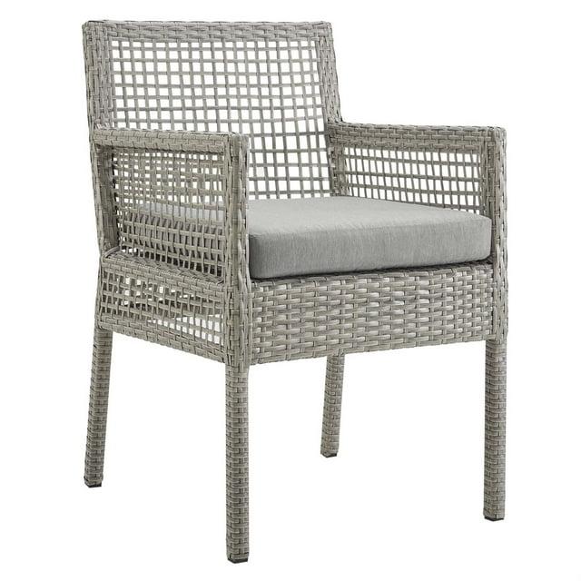 Modway Aura Outdoor Patio Wicker Rattan Dining Armchair - Gray Gray