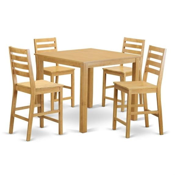 East West Furniture, 5  Pc  Counter  height  Table  set-Counter  height  Square  Table  and  4  Stools