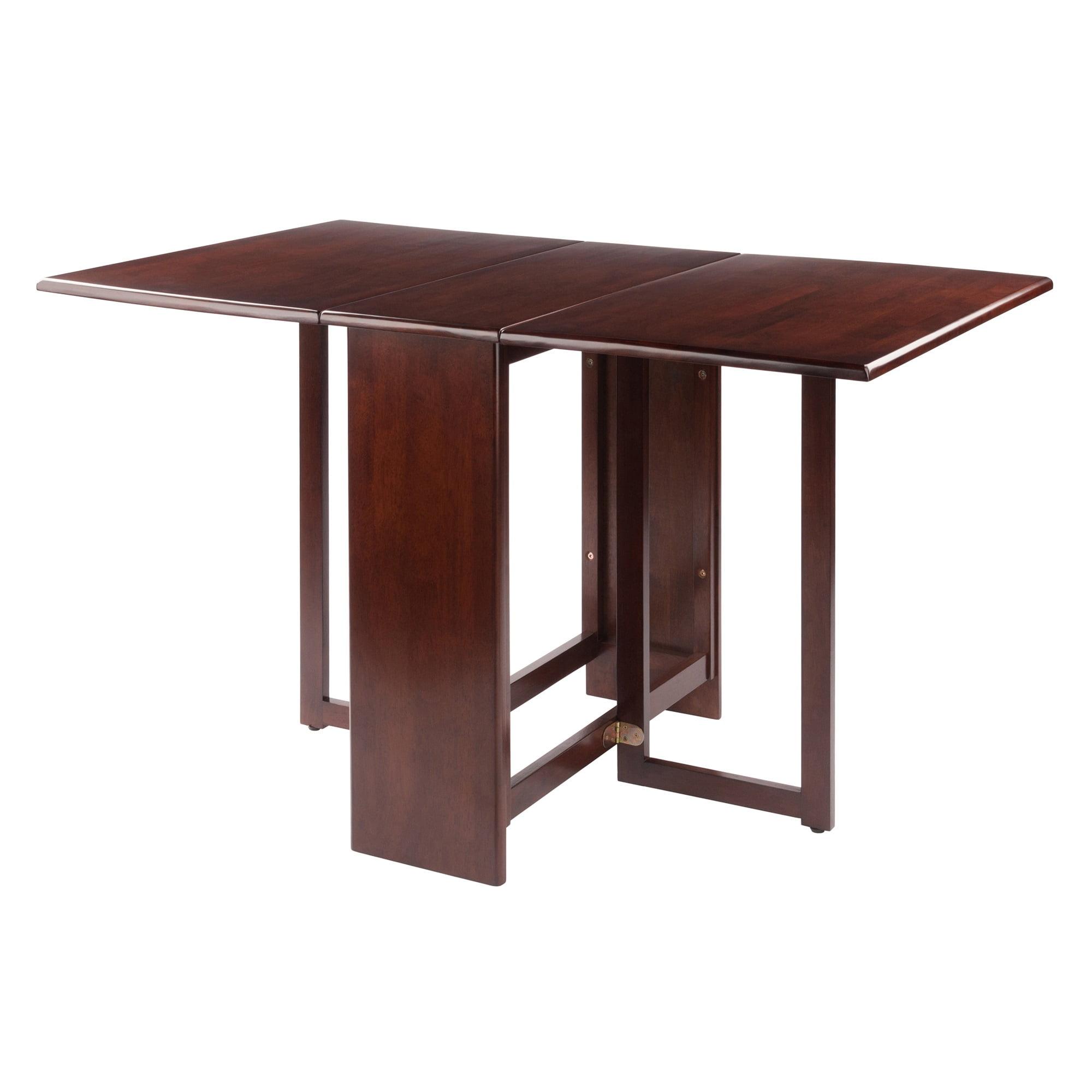 Clara Double Drop Leaf Dining Table Walnut - Winsome: Gateleg, Folding, Seats 4