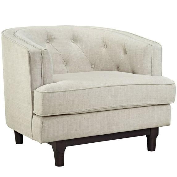 Modern Contemporary Urban Design Living Lounge Room Armchair, Beige, Fabric