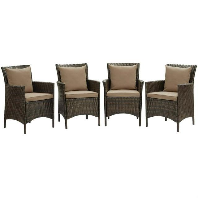 Modway Modway Conduit Outdoor Patio Wicker Rattan Dining Armchair (Set of 2)