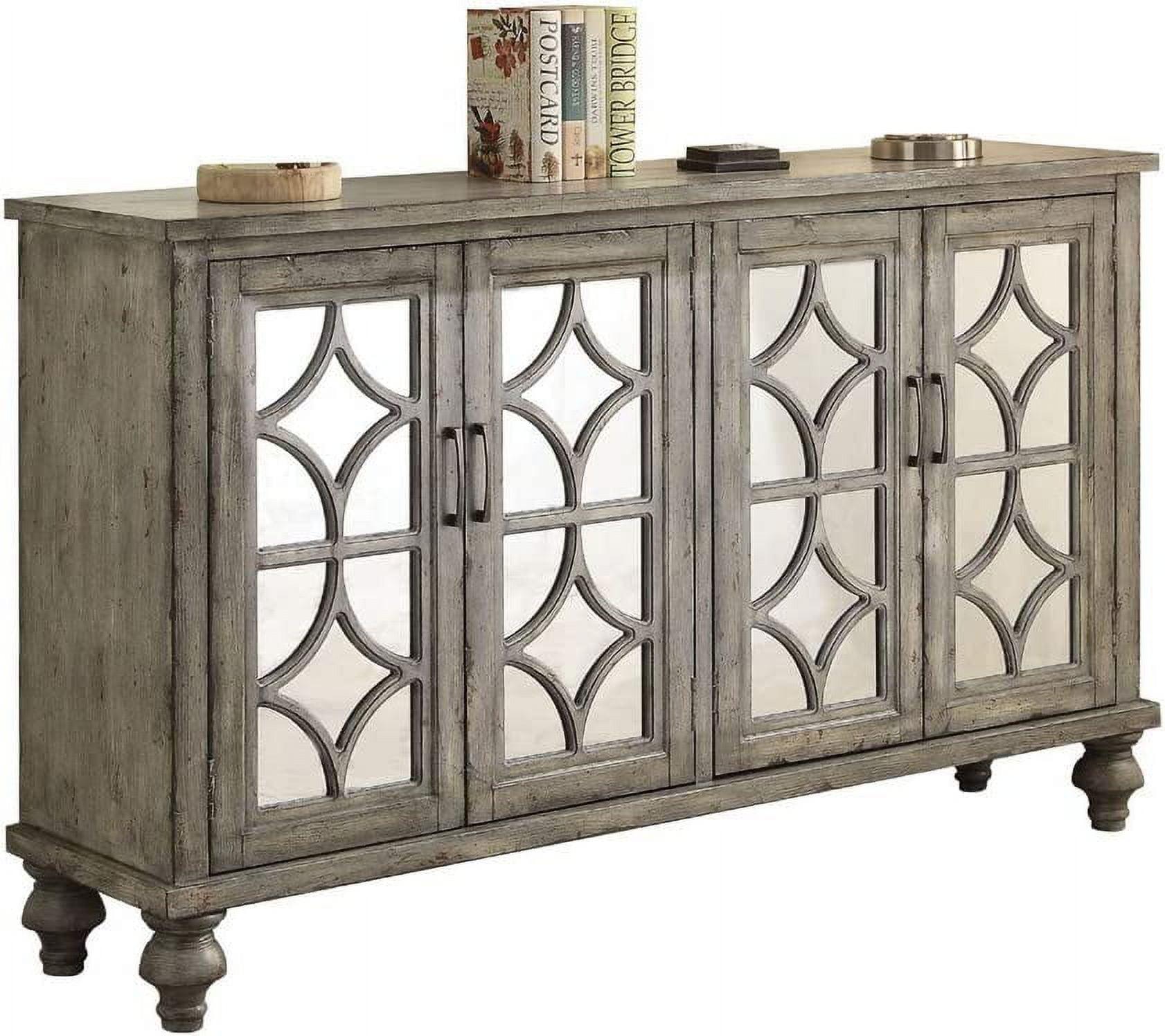60" Velika Accent Table Weathered Gray - Acme Furniture