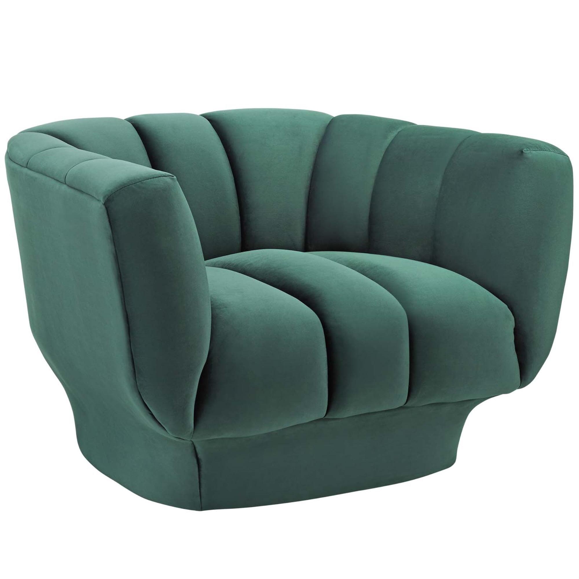 Silver Orchid Burbridge Channel Tufted Performance Velvet Armchair by Modway