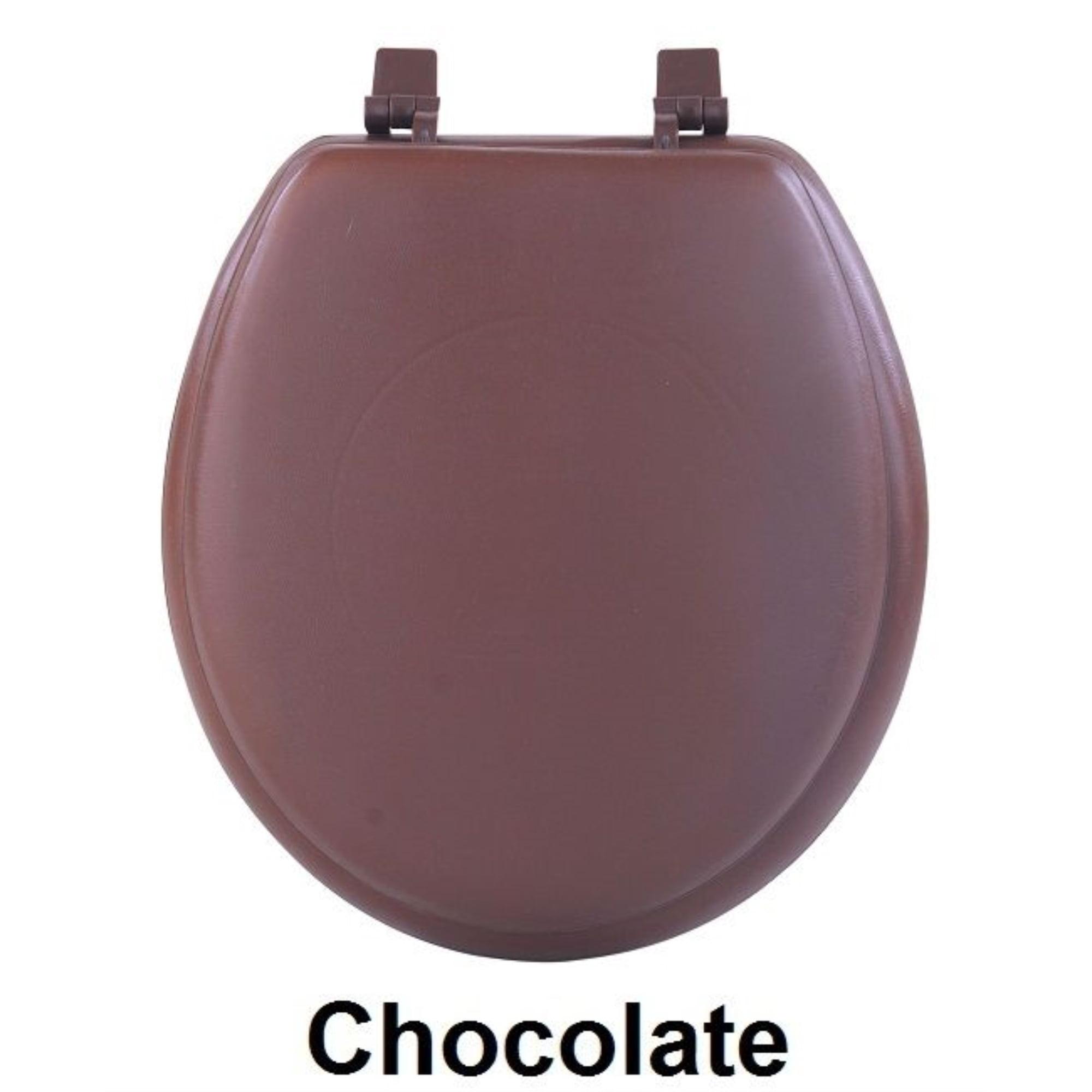 Chocolate 17 Inch Soft Vinyl Toilet Seat with Foam Cushion