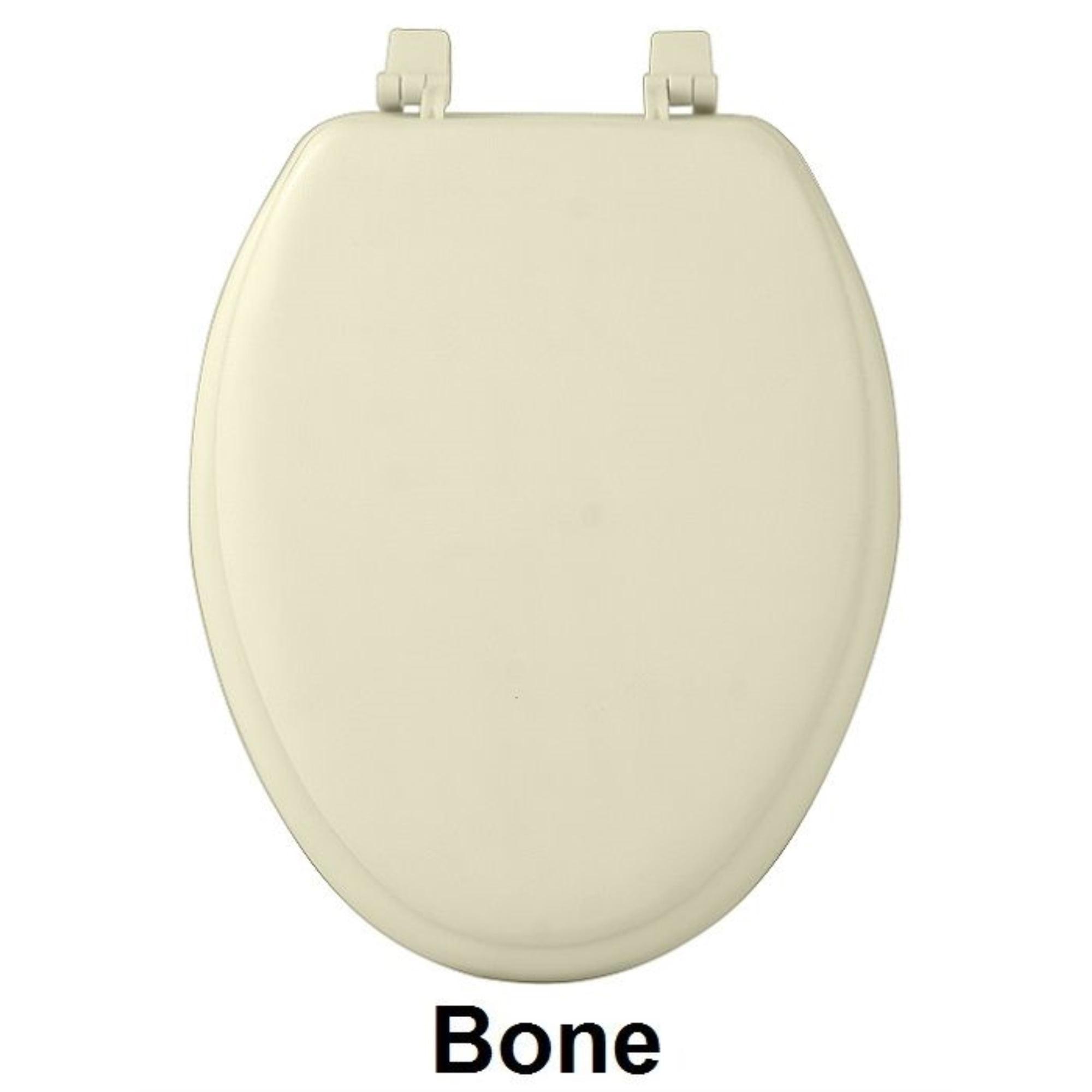 Bone Soft Vinyl Elongated Toilet Seat, 19 Inches