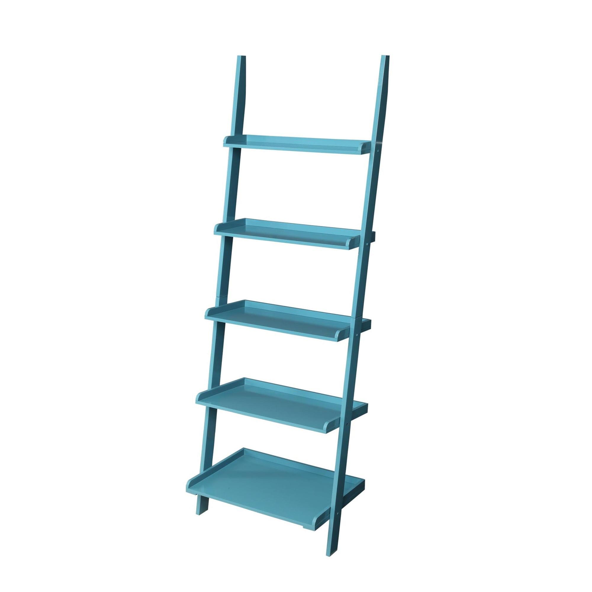 72.25" Blue Pine French Country Bookshelf Ladder