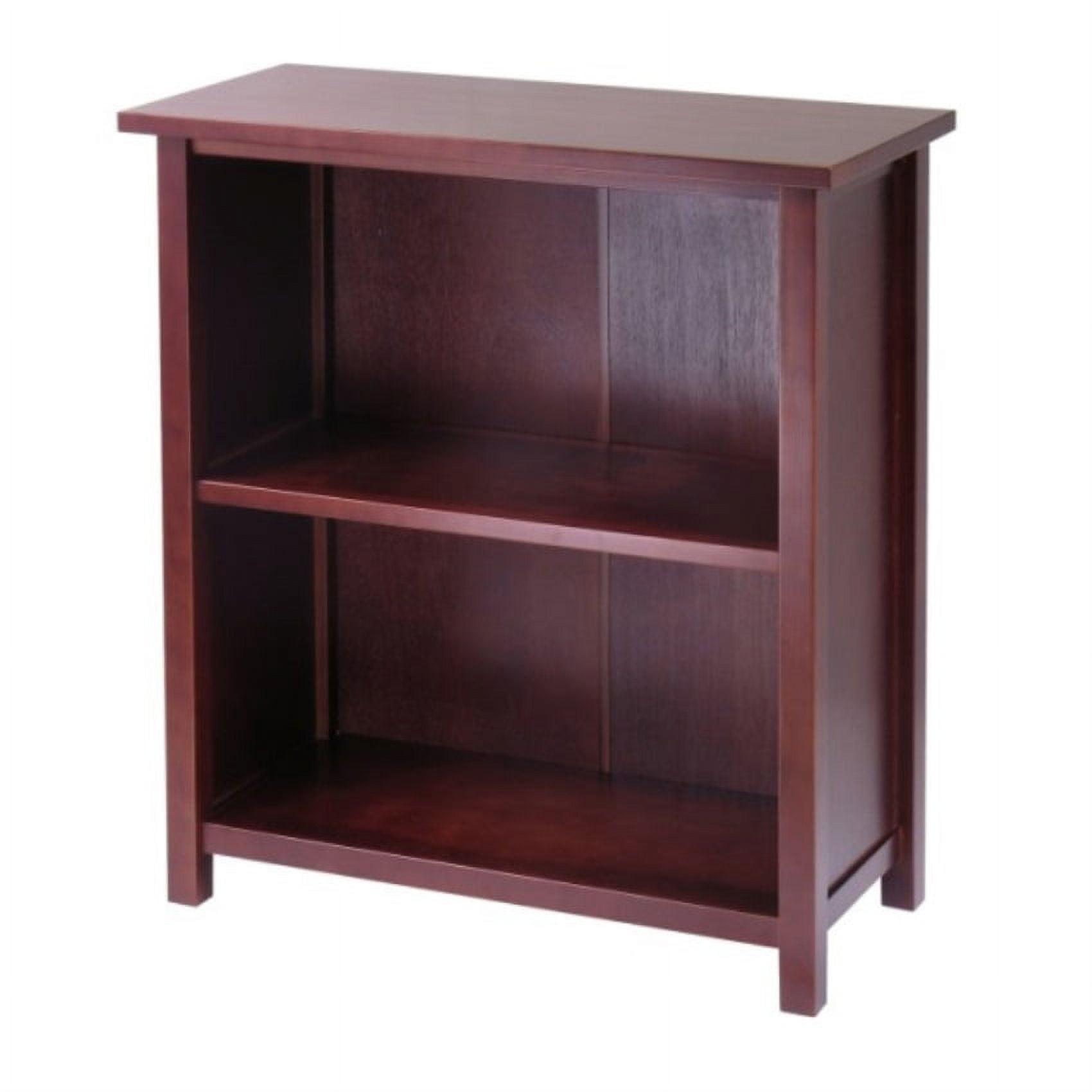 Transitional 3-Tier Medium Walnut Wooden Bookshelf for Kids