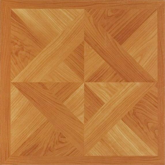 Achim Importing Co., Inc.  NEXUS Classic Light Oak Diamond Parquet 12 Inch x 12 Inch Self Adhesive Vinyl Floor Tile #202