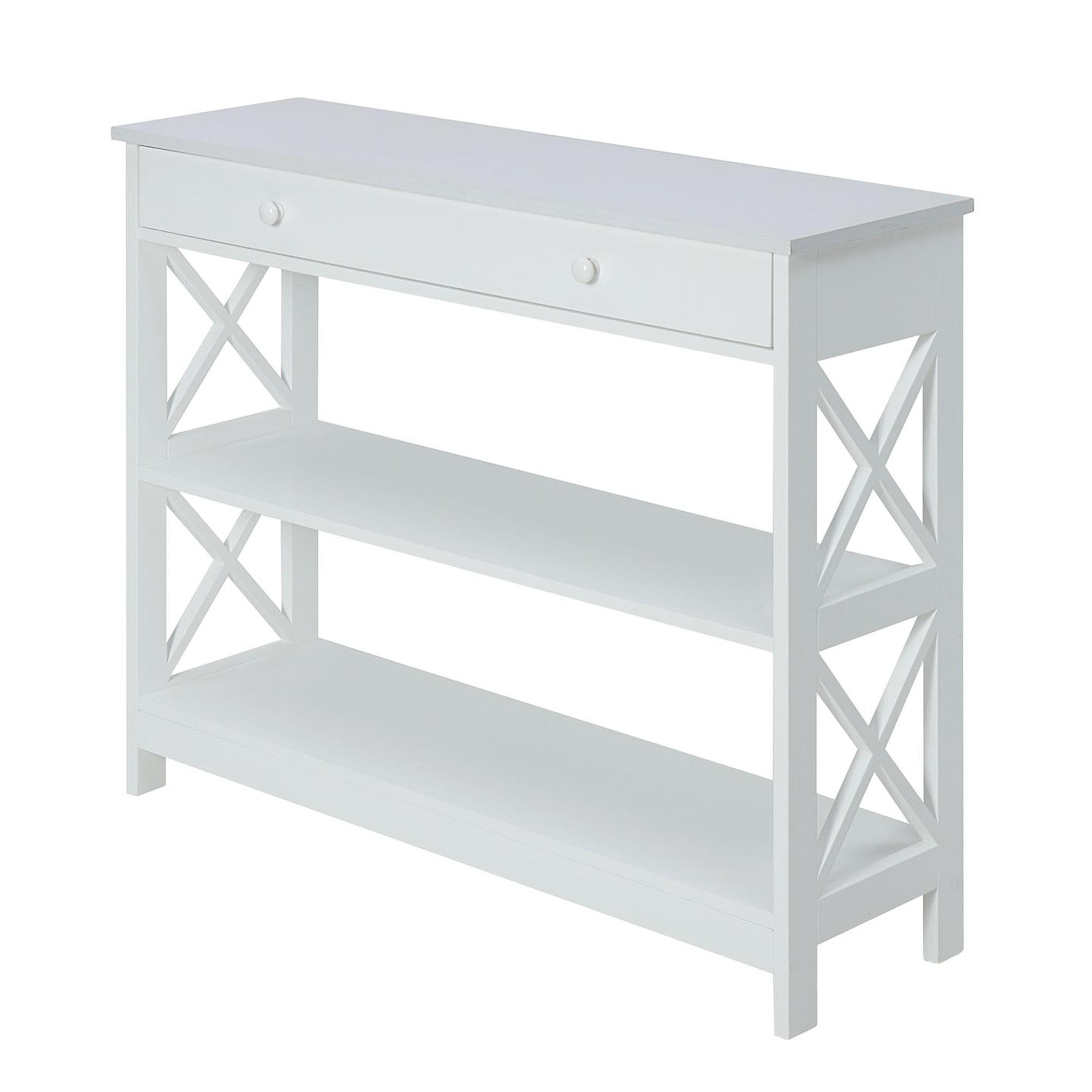 Oxford White Console Table with Drawer and Shelves