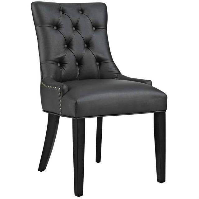 Modway Regent Vinyl Dining Chair Black: Upholstered, Wood Frame, Spot Clean, No Tools Assembly
