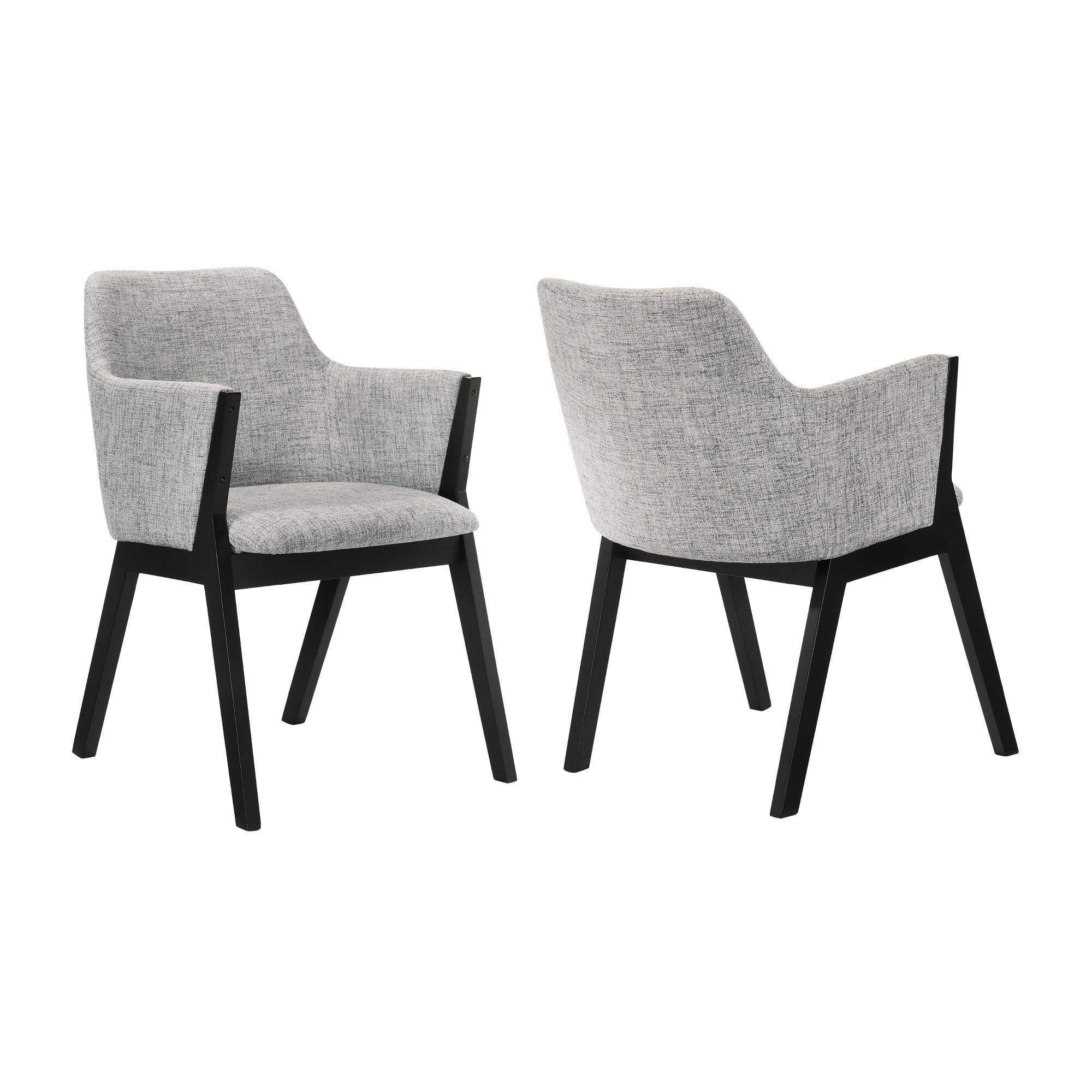 Set of 2 Renzo Fabric Wood Dining Chairs - Armen Living