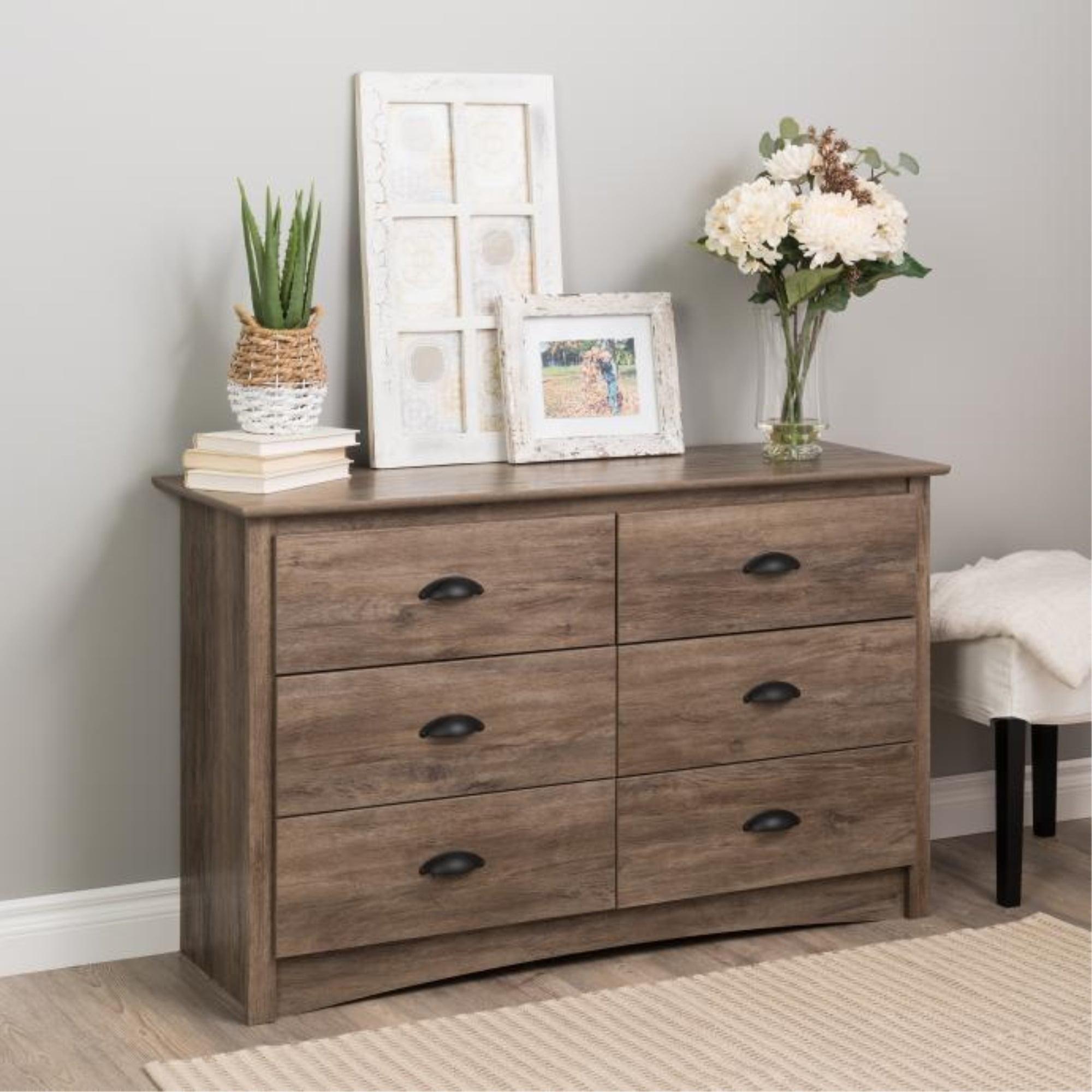 Salt Spring 6 Drawer Condo Dresser Drifted Gray - Prepac: Youthful Storage, Laminated Composite Wood