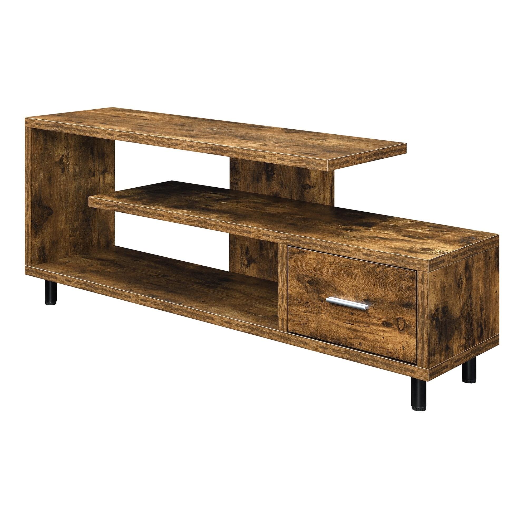 Barnwood 59" Brown Wood TV Stand with Cabinet