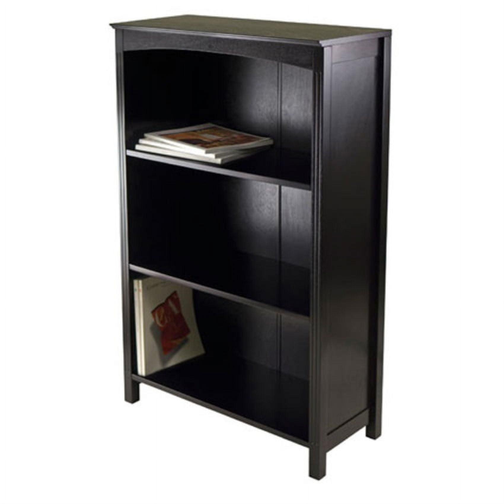 Elegant Espresso 4-Tier Transitional Bookshelf in Solid Wood