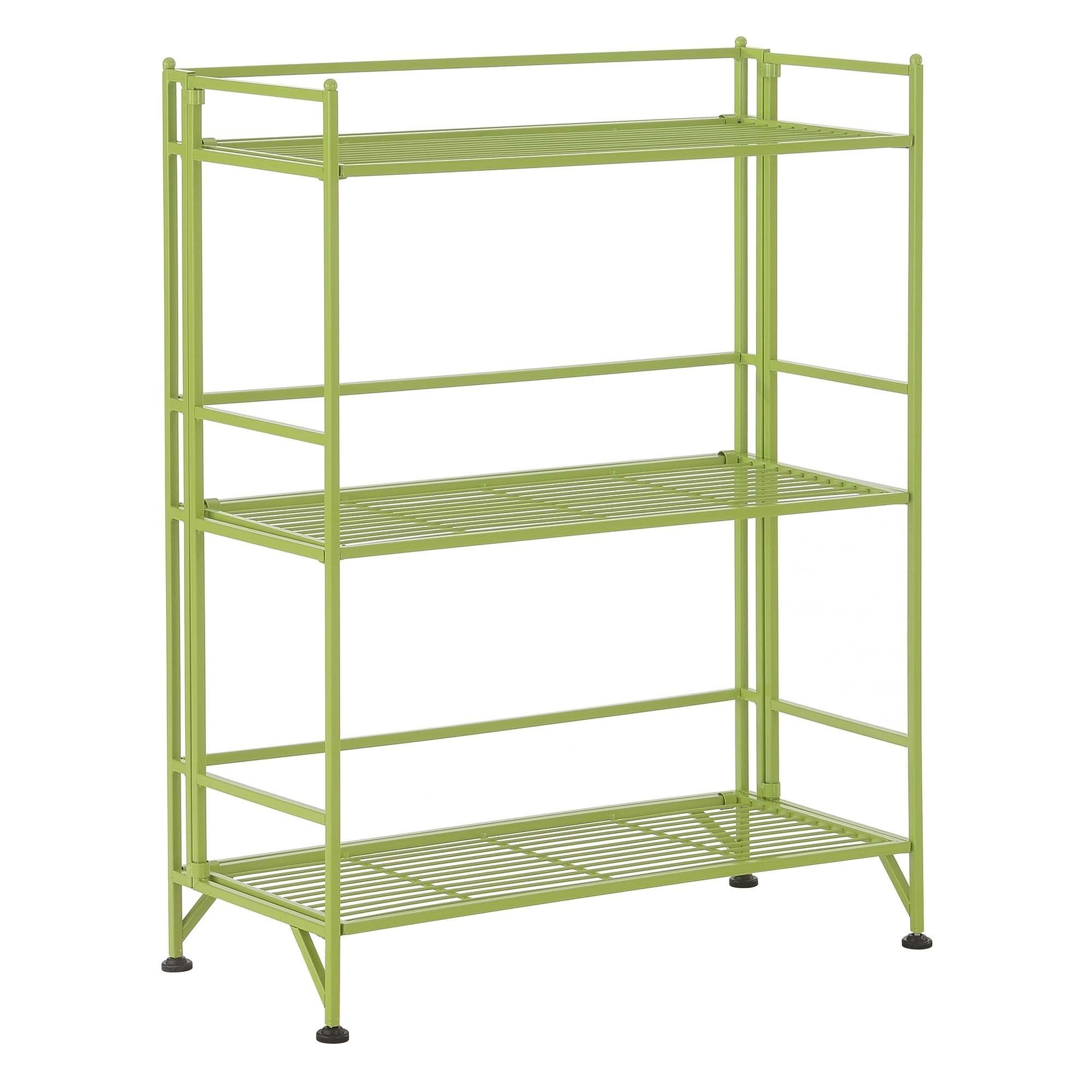 Convenience Concepts Xtra Storage 3 Tier Wide Folding Metal Shelf , Lime