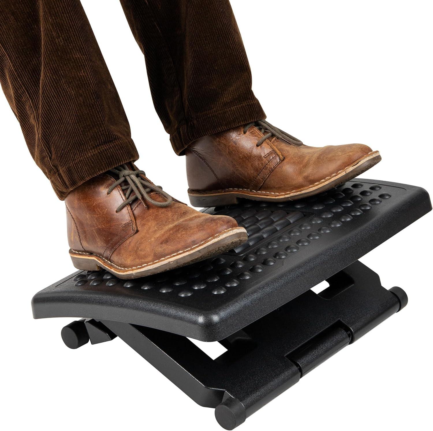 Mind Reader Mind Reader Foot Rest, Under Desk at Work, Ergonomic, Height Adjustable, Plastic, 18"L x 13"W x 6.75"H