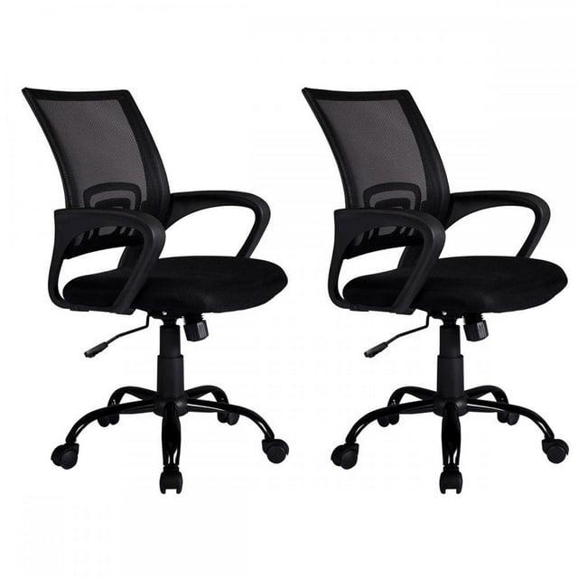 PayLessHere Ergonomic Mesh Computer Office Desk Midback Task Chair w/Metal Base Set of 2
