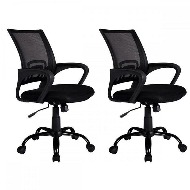 PayLessHere Ergonomic Mesh Computer Office Desk Midback Task Chair w/Metal Base Set of 2