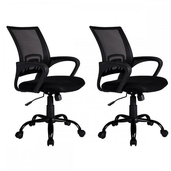 Ergonomic Mesh Computer Office Desk Midback Task Chair w/Metal Base Set of 2