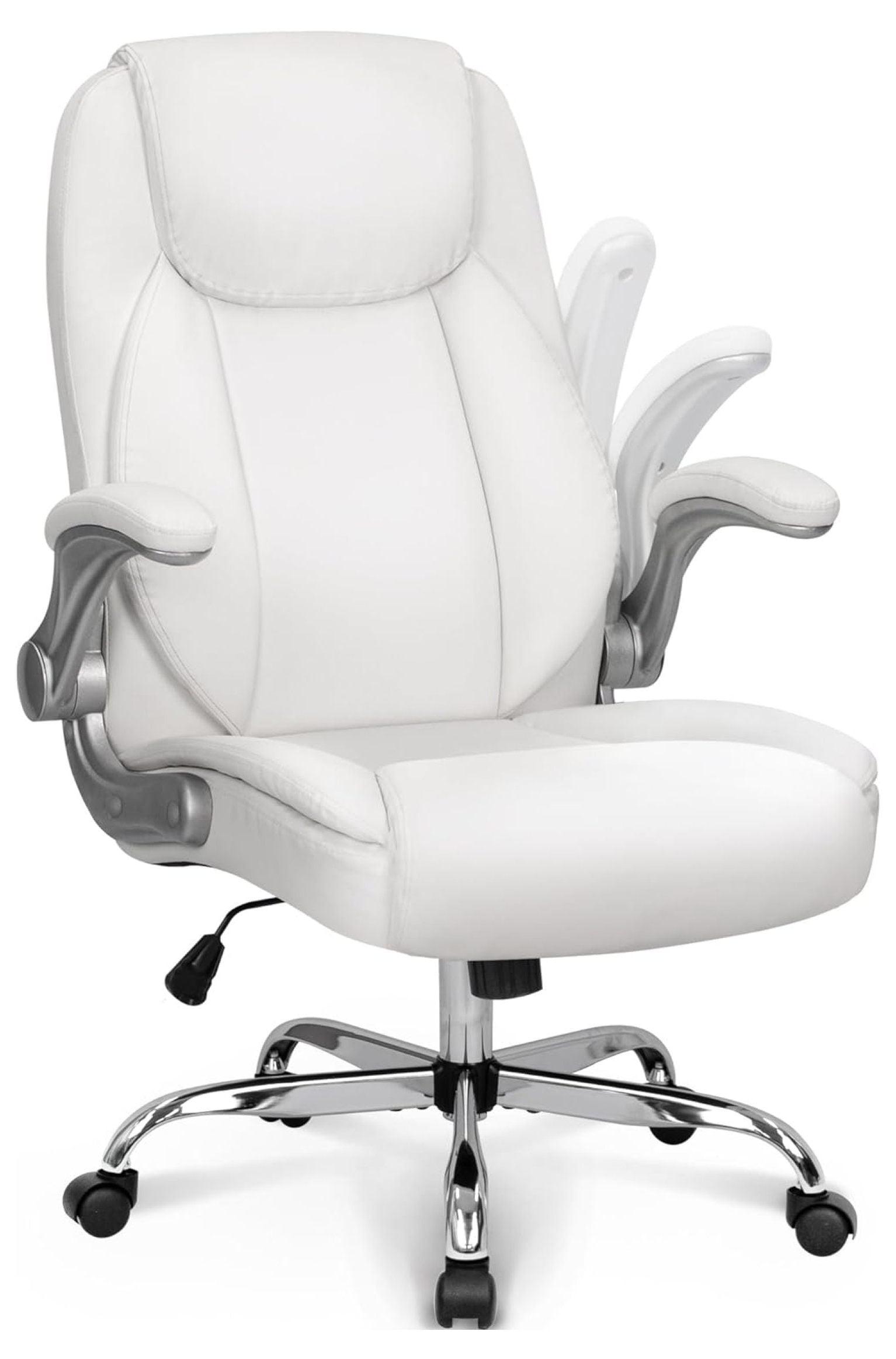 White High Back Leather Executive Swivel Office Chair