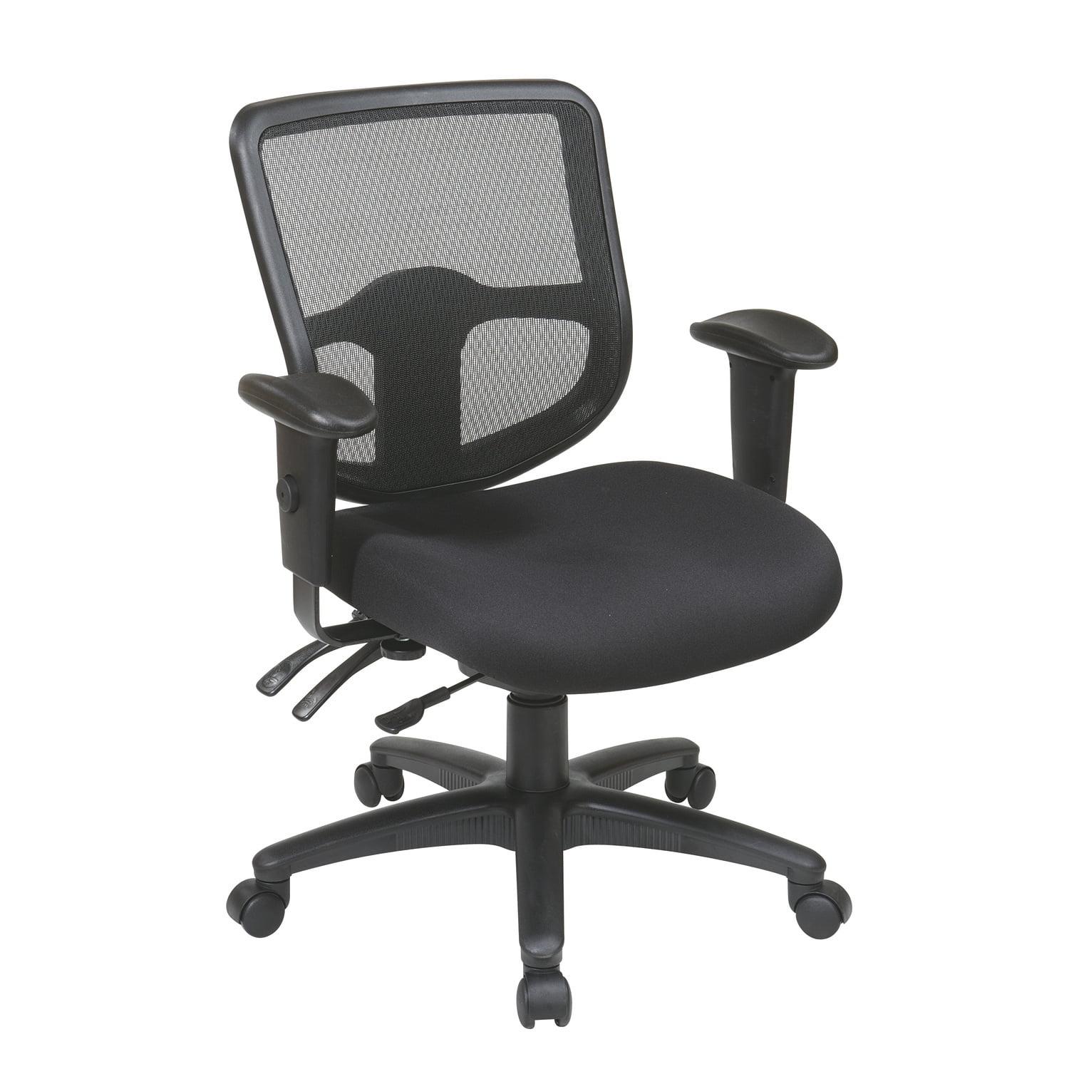 Ergonomic Black Mesh and Fabric Task Chair with Adjustable Arms