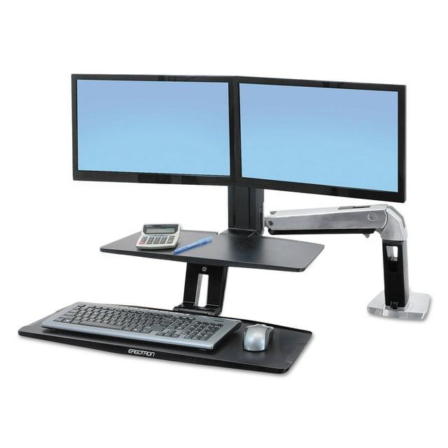 Ergotron WorkFit-A, Estación de Trabajo Dual con Teclado Suspendido 24-392-026