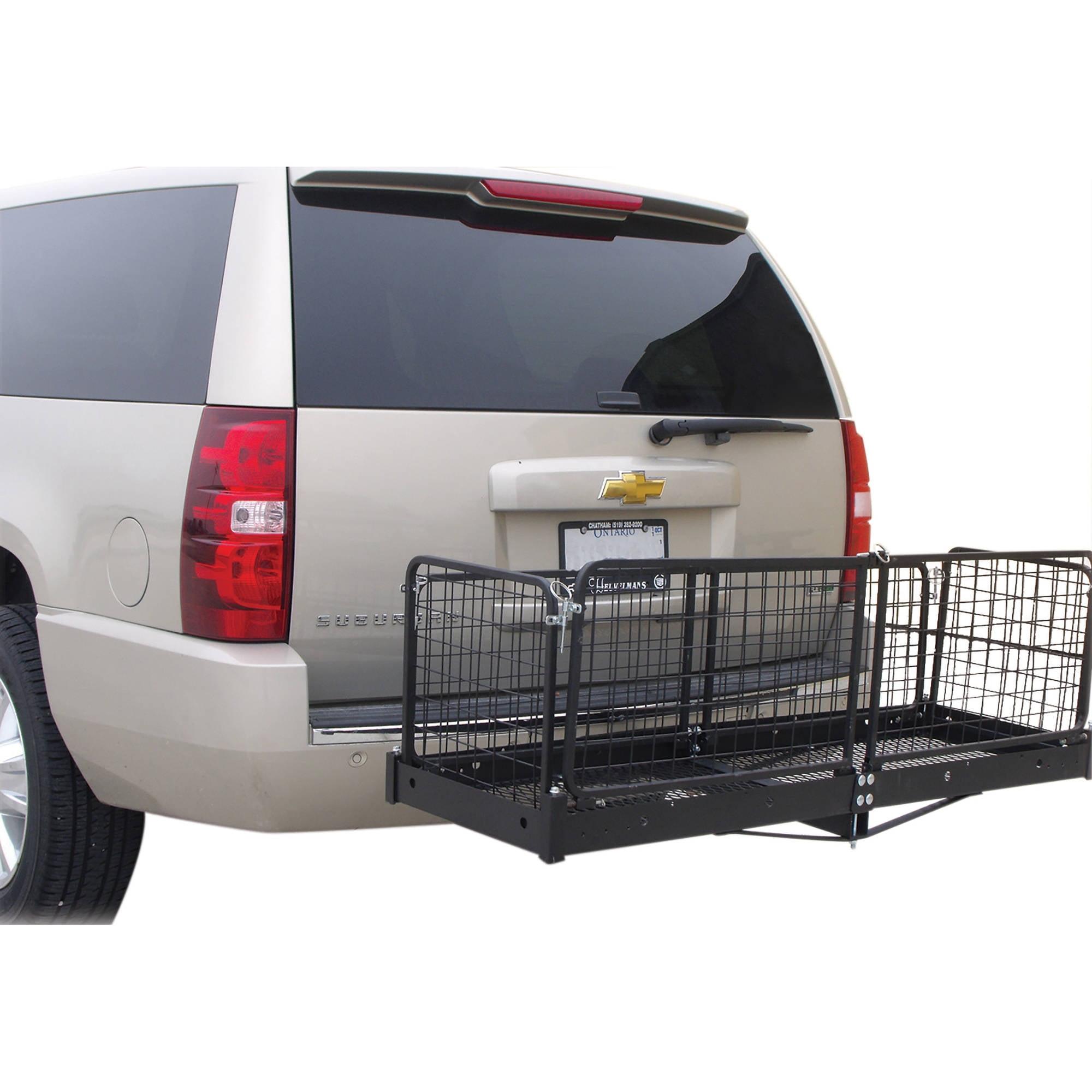 Erickson Black Steel Folding Cargo Carrier with Sides, 500 lb Capacity