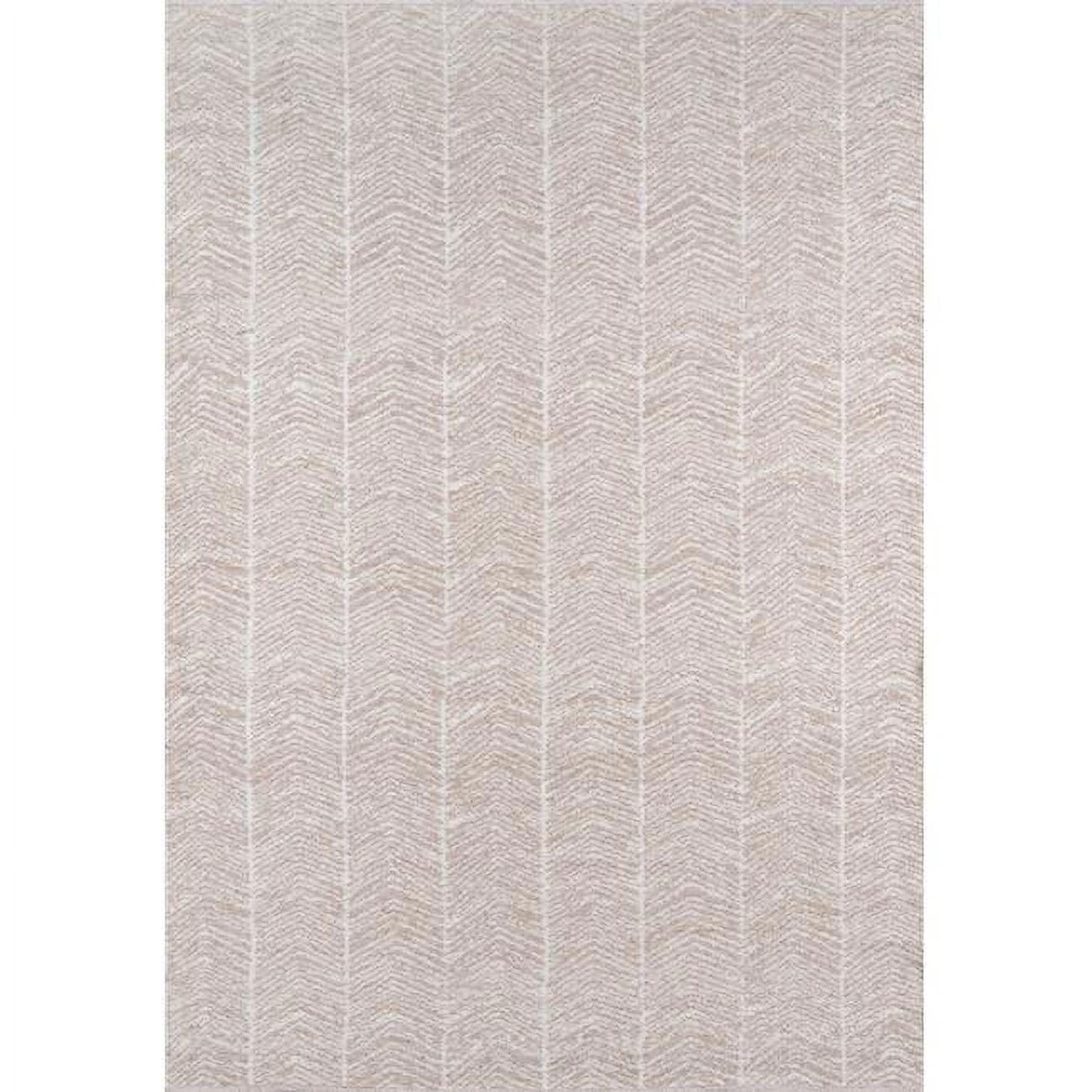 Modern Tribal Chevron Flatweave Rug in Soft Brown, 7'6" x 9'6"