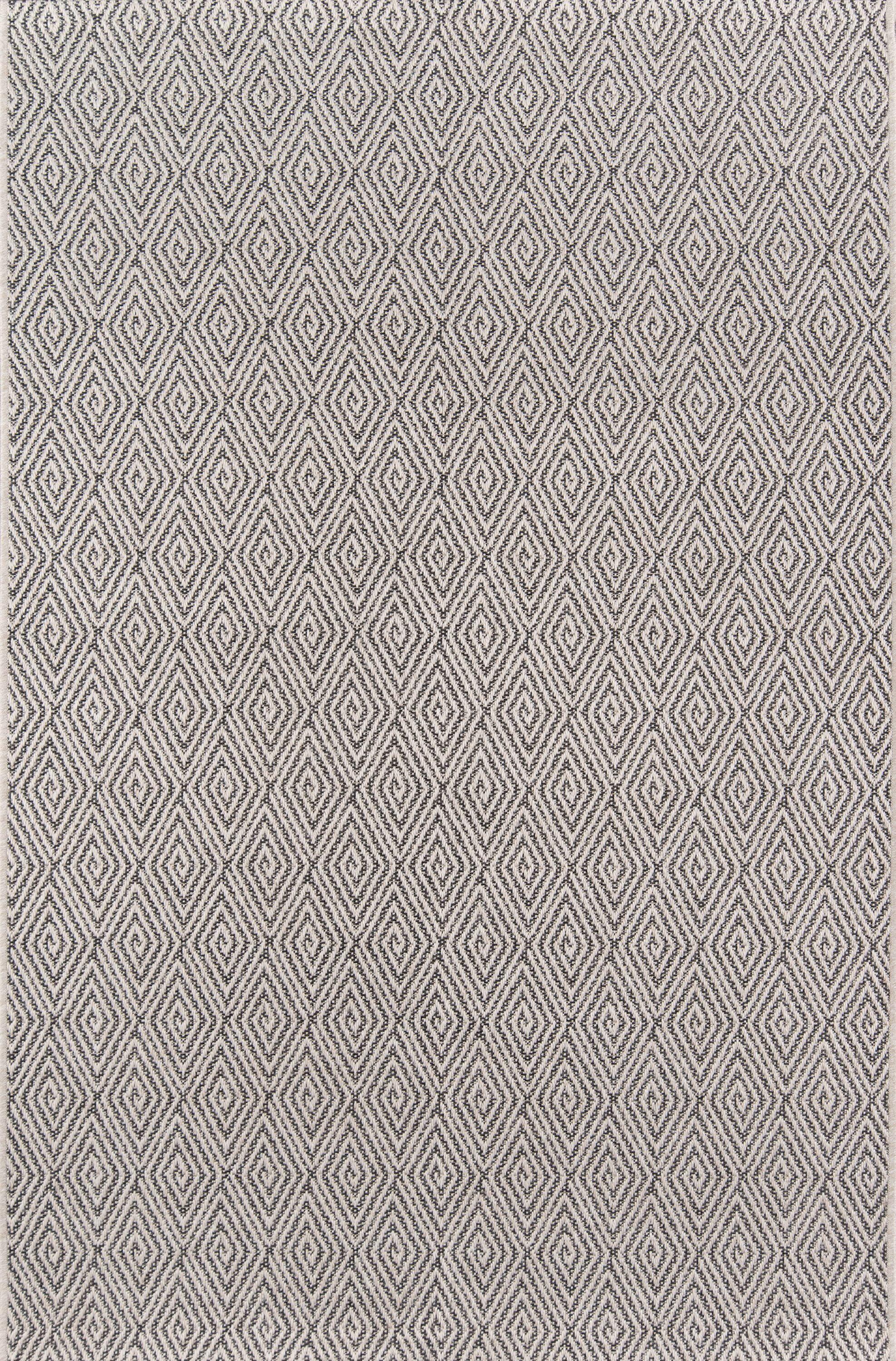 Erin Gates by Momeni Downeast Wells Polypropylene Machine Made Charcoal Indoor Outdoor Rug 2' X 3'