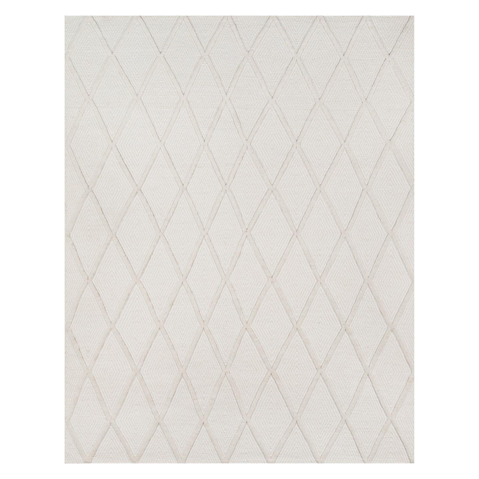 Langdon Geometric Handmade Flatweave Wool Beige Area Rug