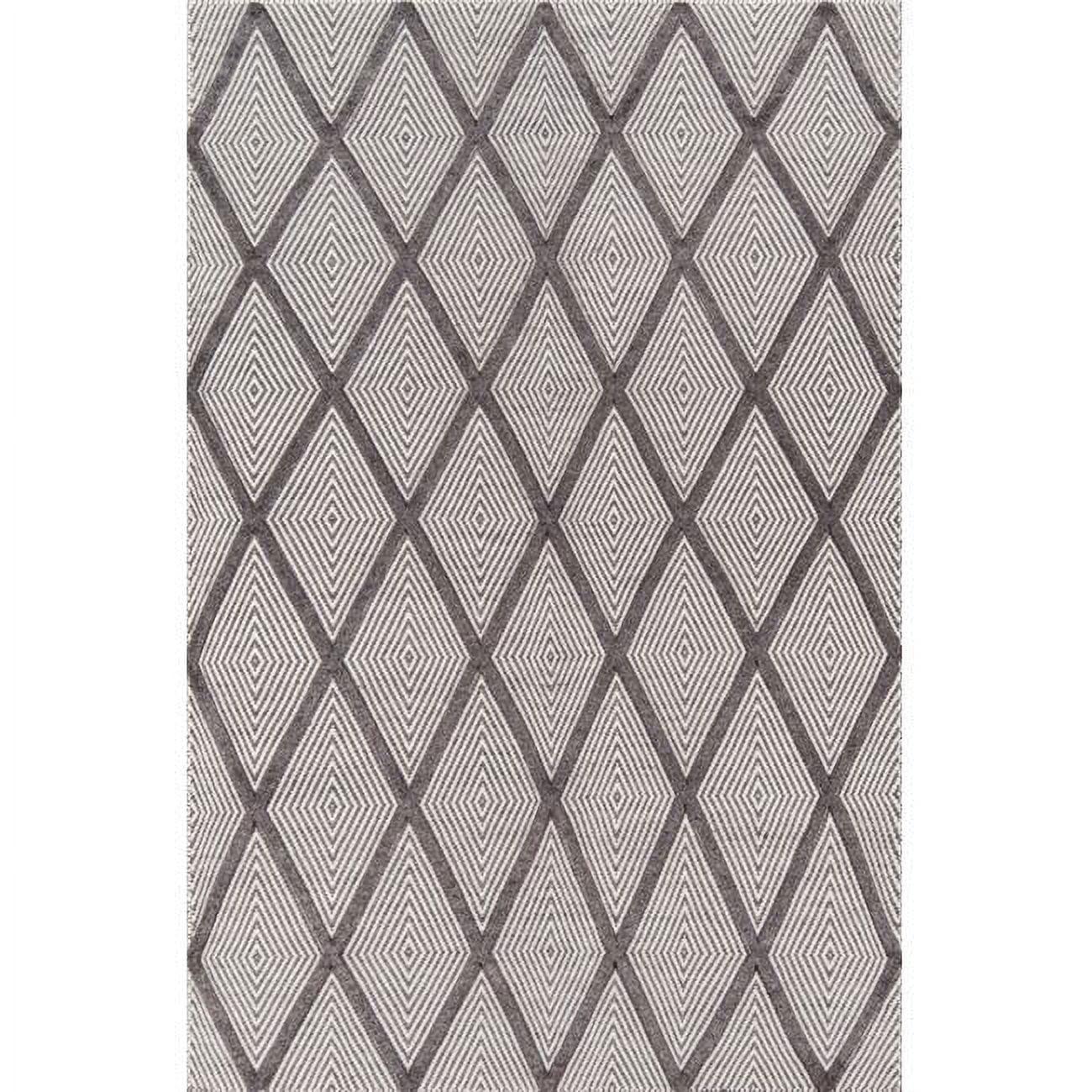 Langdon Geometric Handmade Flatweave Wool Charcoal Area Rug