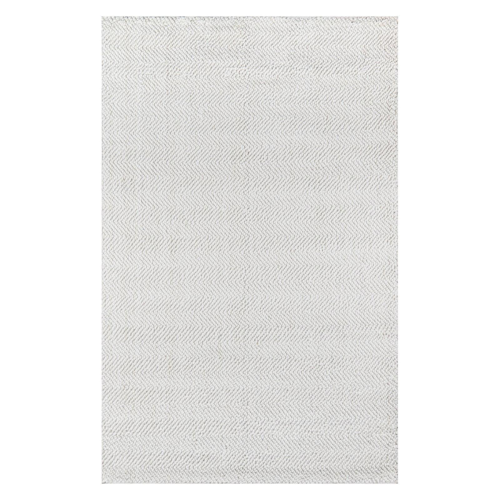 5'X8' Solid Woven Area Rug Ivory - Erin Gates By Momeni: Modern Low Pile Handmade Rectangle, Indoor Use, Spot Clean