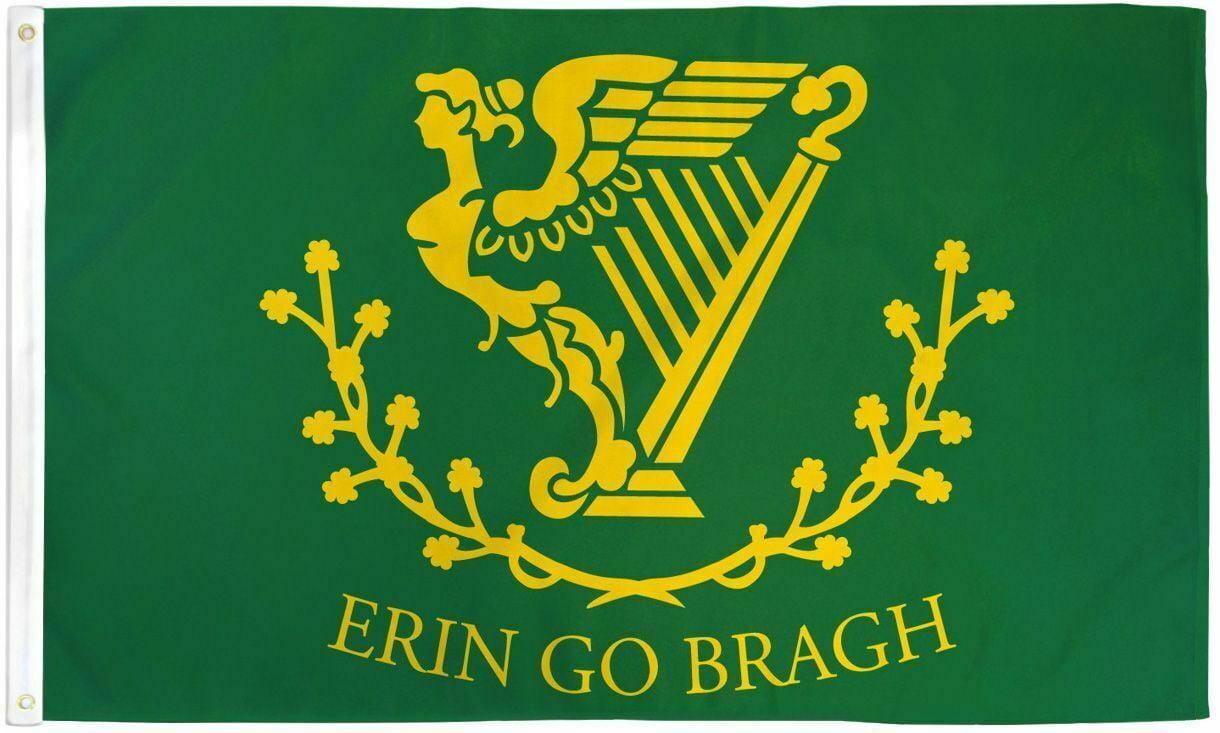 Erin Go Bragh Green and Yellow Polyester Flag 3x5