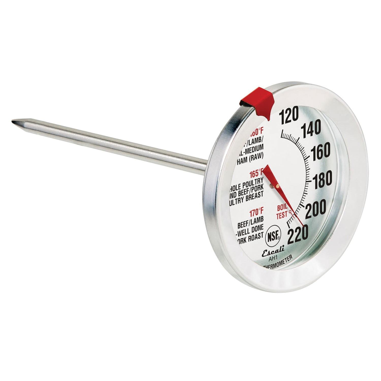 Escali Escali Oven Safe Meat Thermometer: Stainless Steel Analog, Clip Mount, Reads Celsius & Fahrenheit, 120-220°F Range