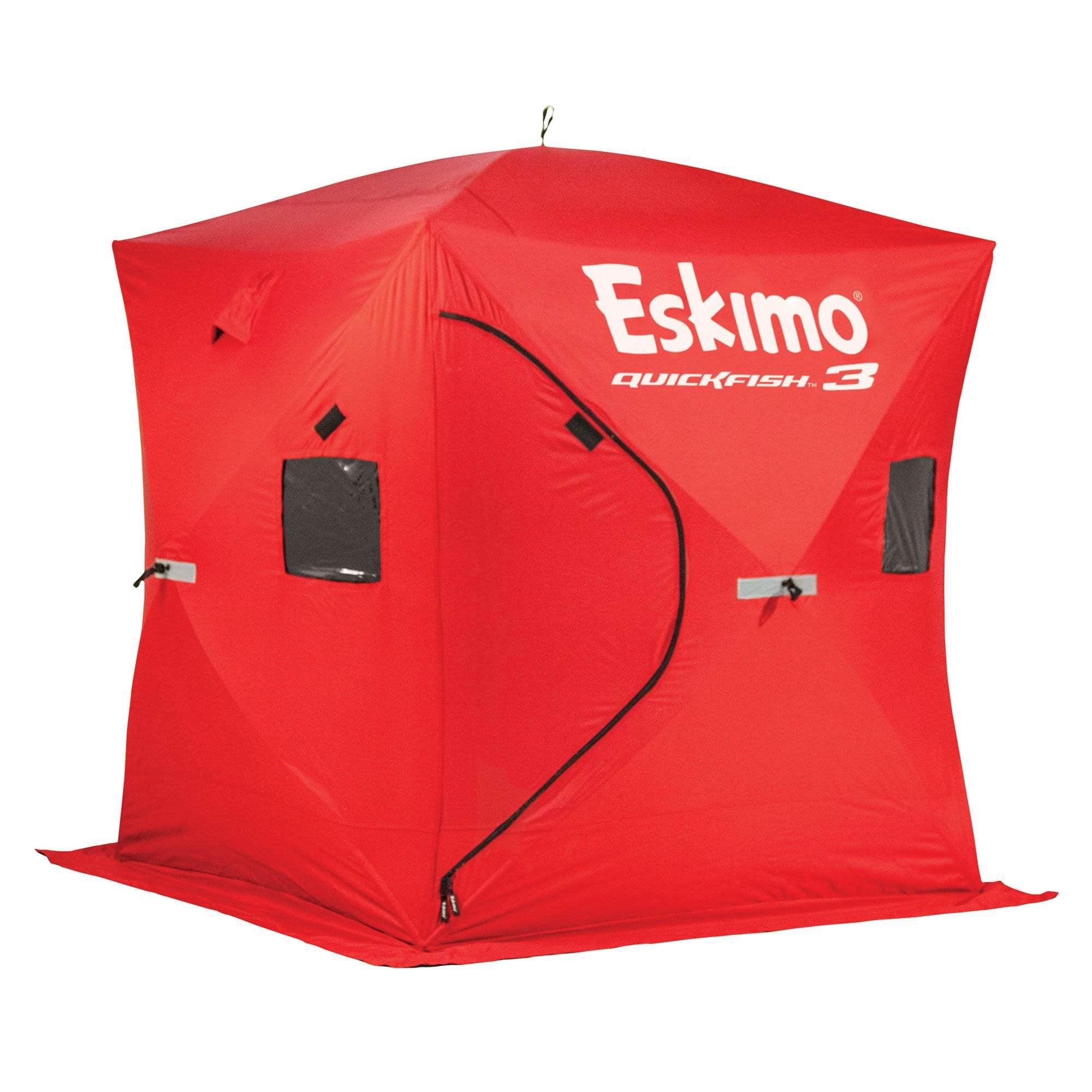 Eskimo Red 3-Person Pop-Up Ice Fishing Shelter with 2 Doors