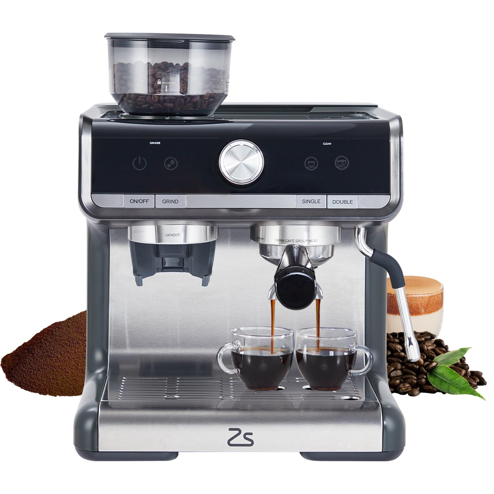 Espresso Machine, 20 Bar Coffee Maker with Milk Frother Steam Wand, Semi-Automatic Coffee Machine for Cappuccino, Latte, Fast Heating, Stainless Steel