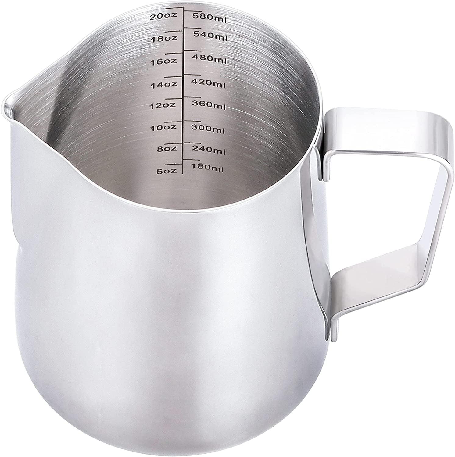 Silver Stainless Steel 20oz Milk Frothing Pitcher