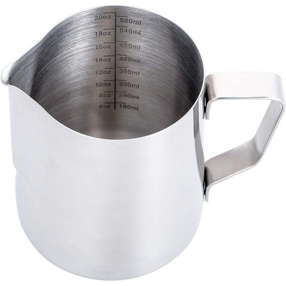 Espresso Milk Frothing Pitcher 20 oz,Espresso Steaming Pitcher 20 oz,Coffee Milk Frothing Cup,Coffee Steaming Pitcher 20 oz/600 ml